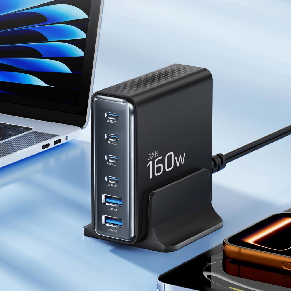 Tech-Protect Tech-Protect 160W Laddstation USB-C / USB-A Svart