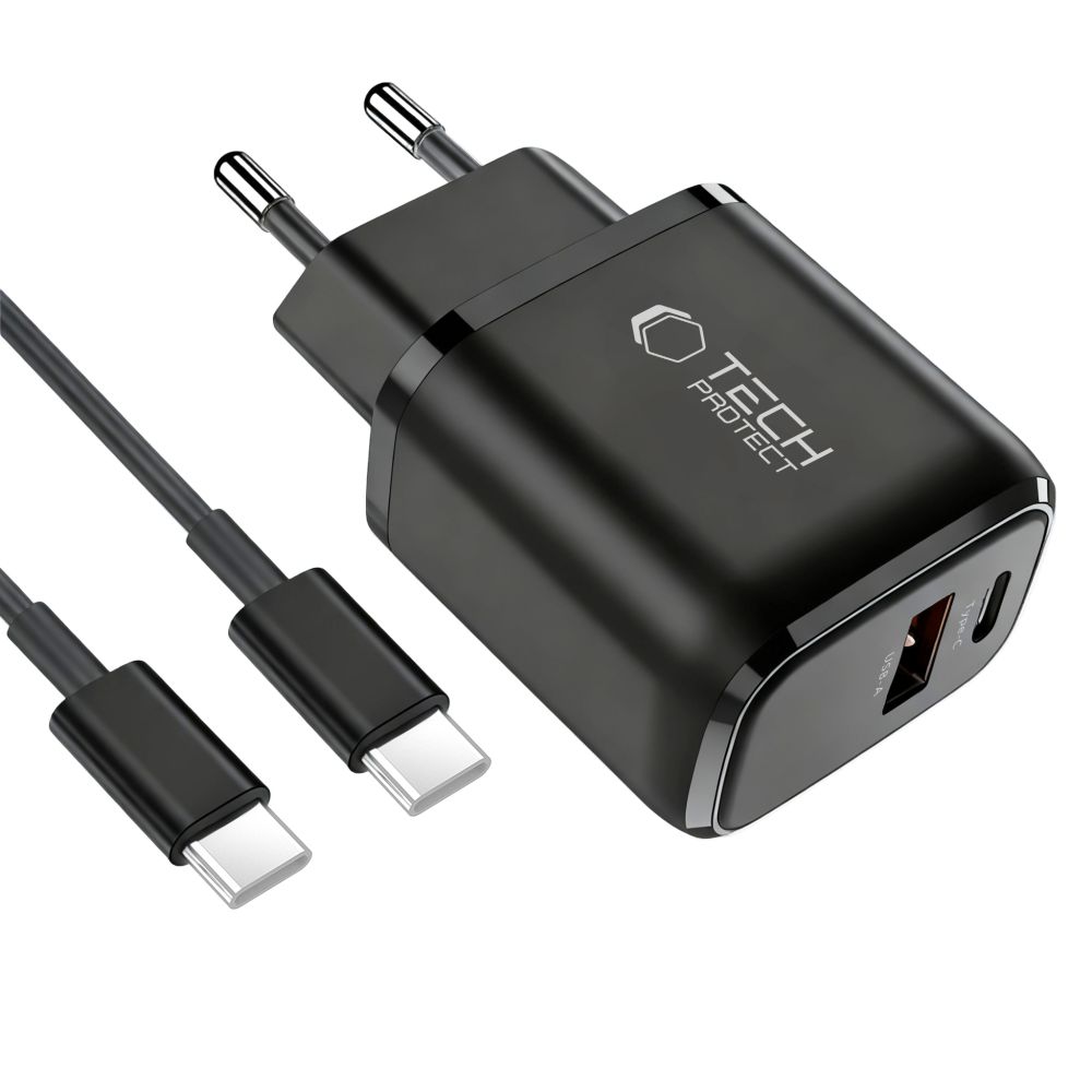 Tech-Protect Tech-Protect 45W Väggladdare Inkl. USB-C - USB-C Kabel Svart