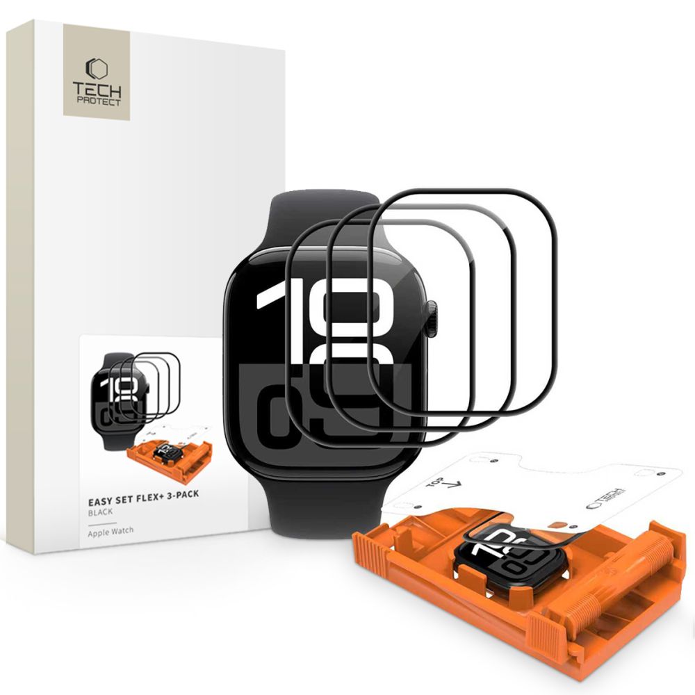 Tech-Protect Tech-Protect Apple Watch 44 mm 3-PACK Skärmskydd EasySet Flex+