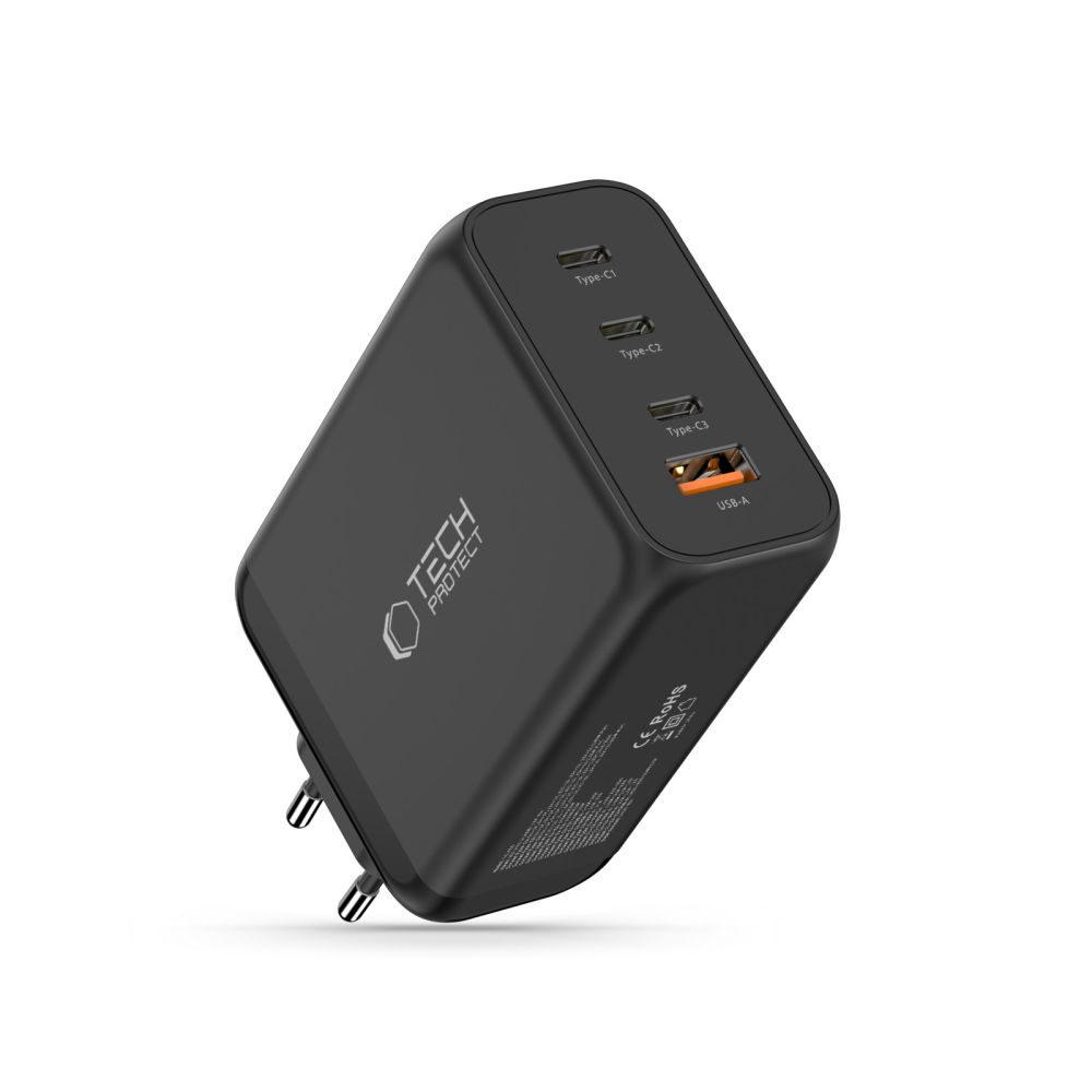 Tech-Protect Tech-Protect 240W Väggladdare PD QC3.0 USB-C / USB-A Svart