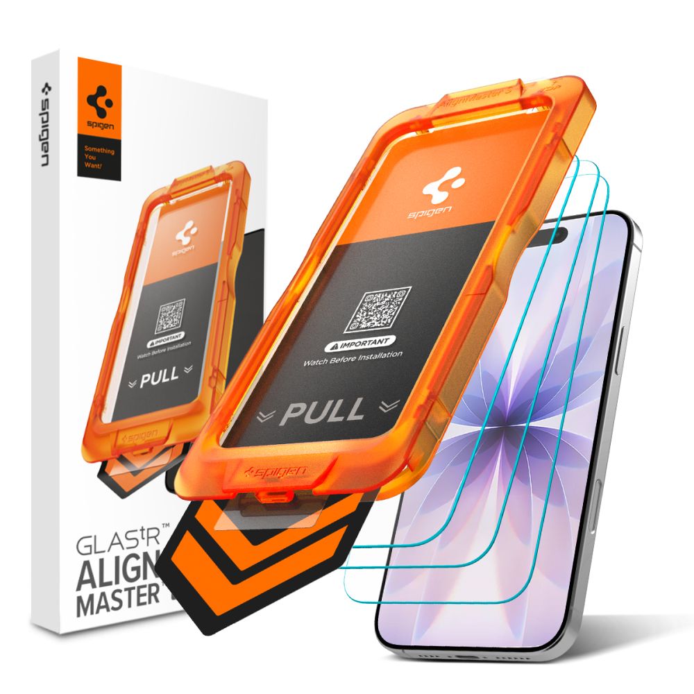 Spigen Spigen iPhone 17 3-PACK Skärmskydd ALM GLAS.tR Härdat Glas