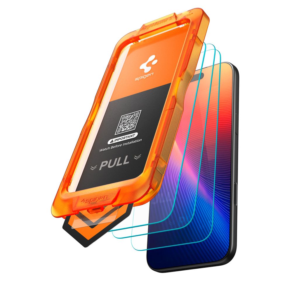 Spigen Spigen iPhone 17 3-PACK Skärmskydd ALM GLAS.tR Härdat Glas