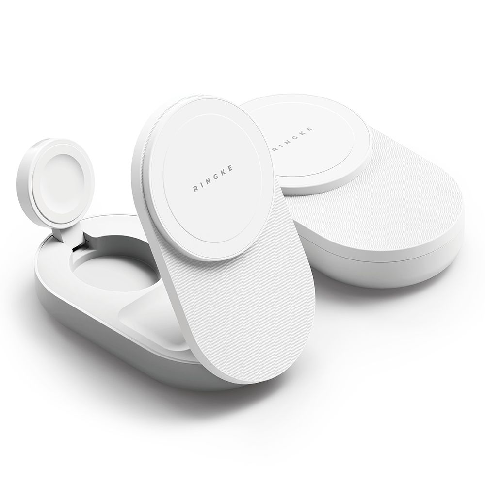 Ringke Ringke 25W 3in1 Trådlös Magnetisk MagSafe Laddare Vit