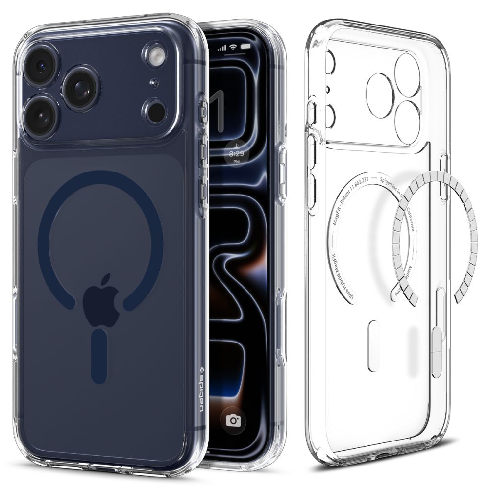 Spigen Spigen iPhone 17 Pro Skal MagSafe Ultra Hybrid Clear / Deep Blue