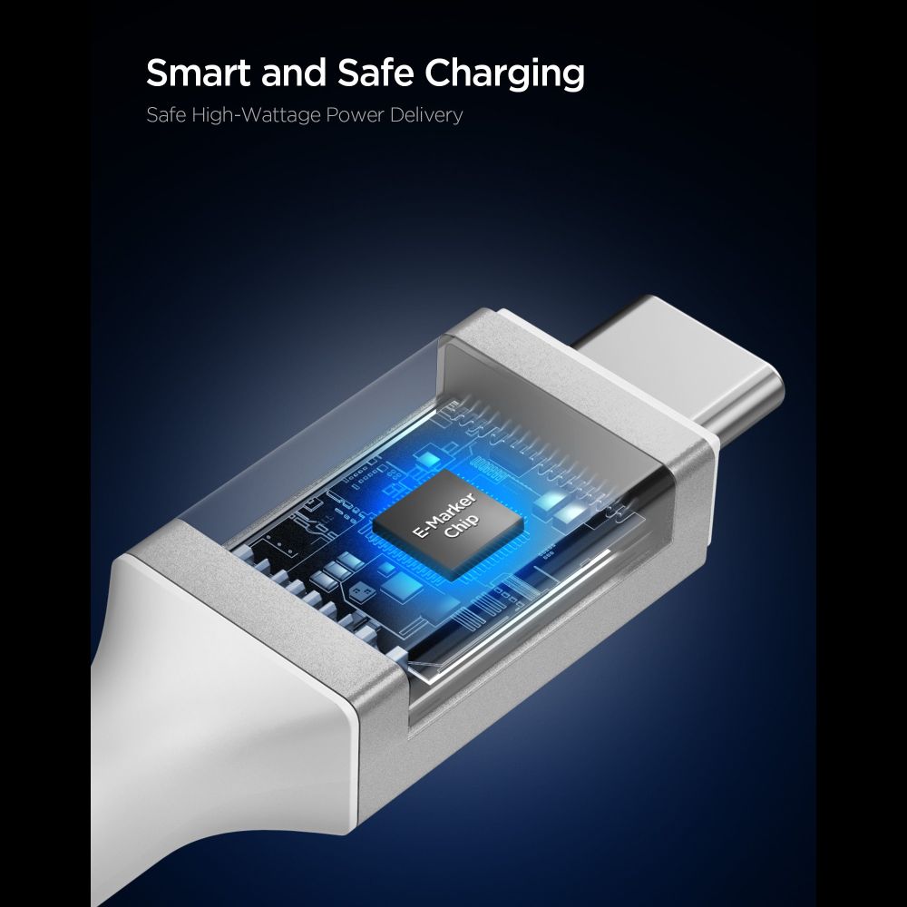 Spigen Spigen 1m 100W USB-C - USB-C Kabel Essential Vit