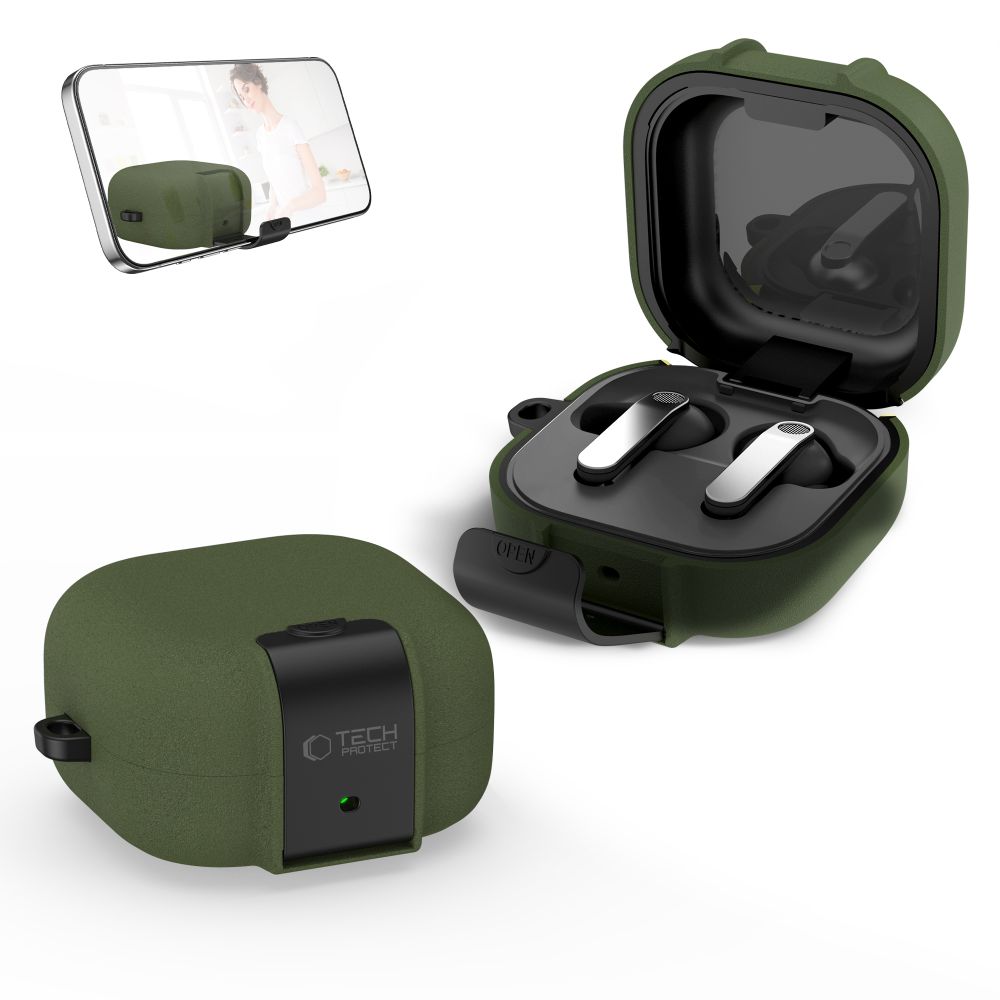 Tech-Protect Tech-Protect Galaxy Buds 4 / 4 Pro Skal Slim Hook Olive Green