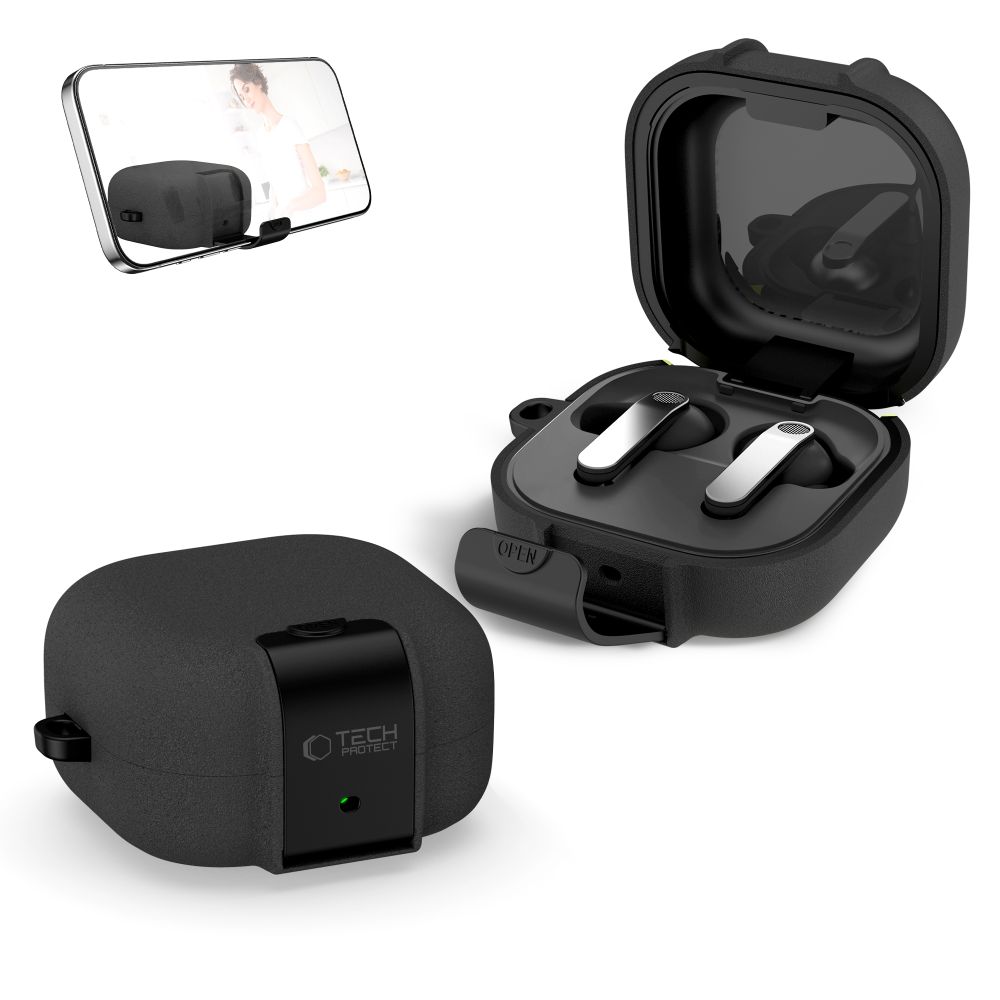 Tech-Protect Tech-Protect Galaxy Buds 4 / 4 Pro Skal Slim Hook Svart