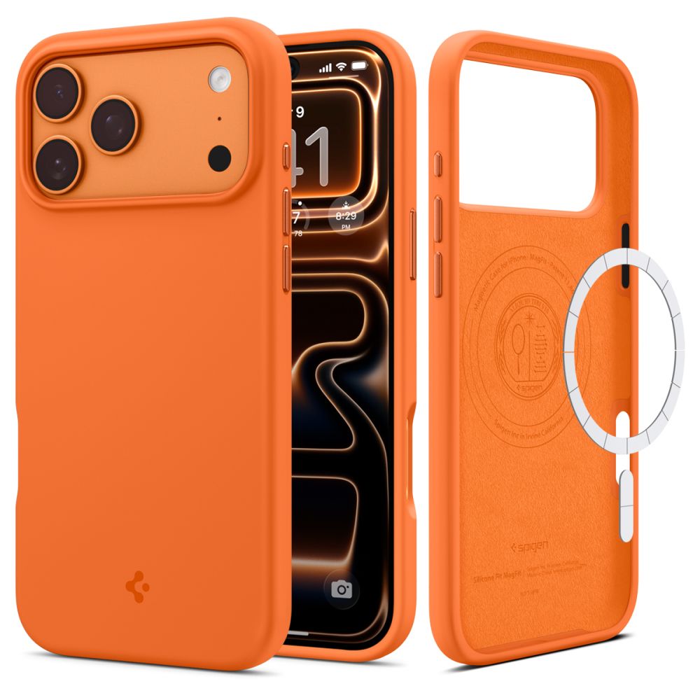 Spigen Spigen iPhone 17 Pro Skal MagSafe Silicone Fit Cosmic Orange