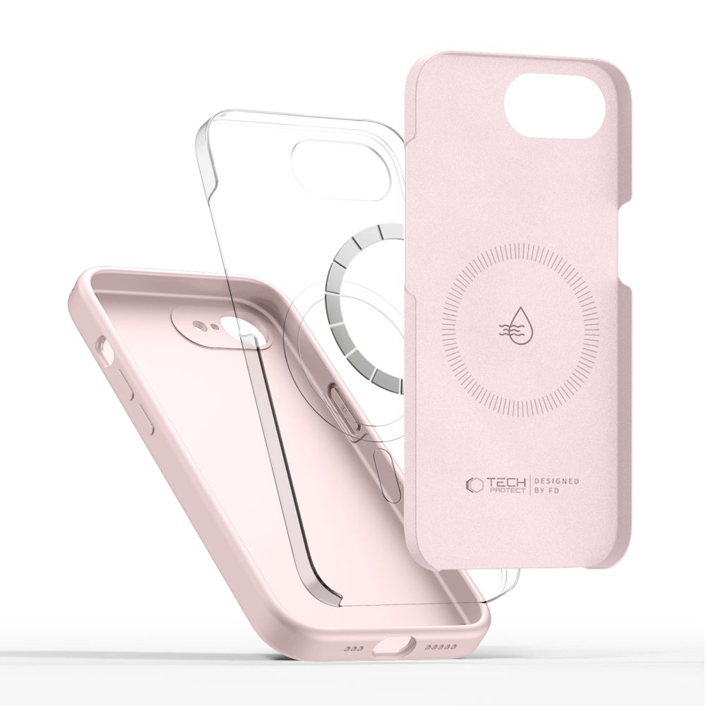 Tech-Protect Tech-Protect iPhone 17e / 16e Skal MagSafe Silicone Pink Pearl
