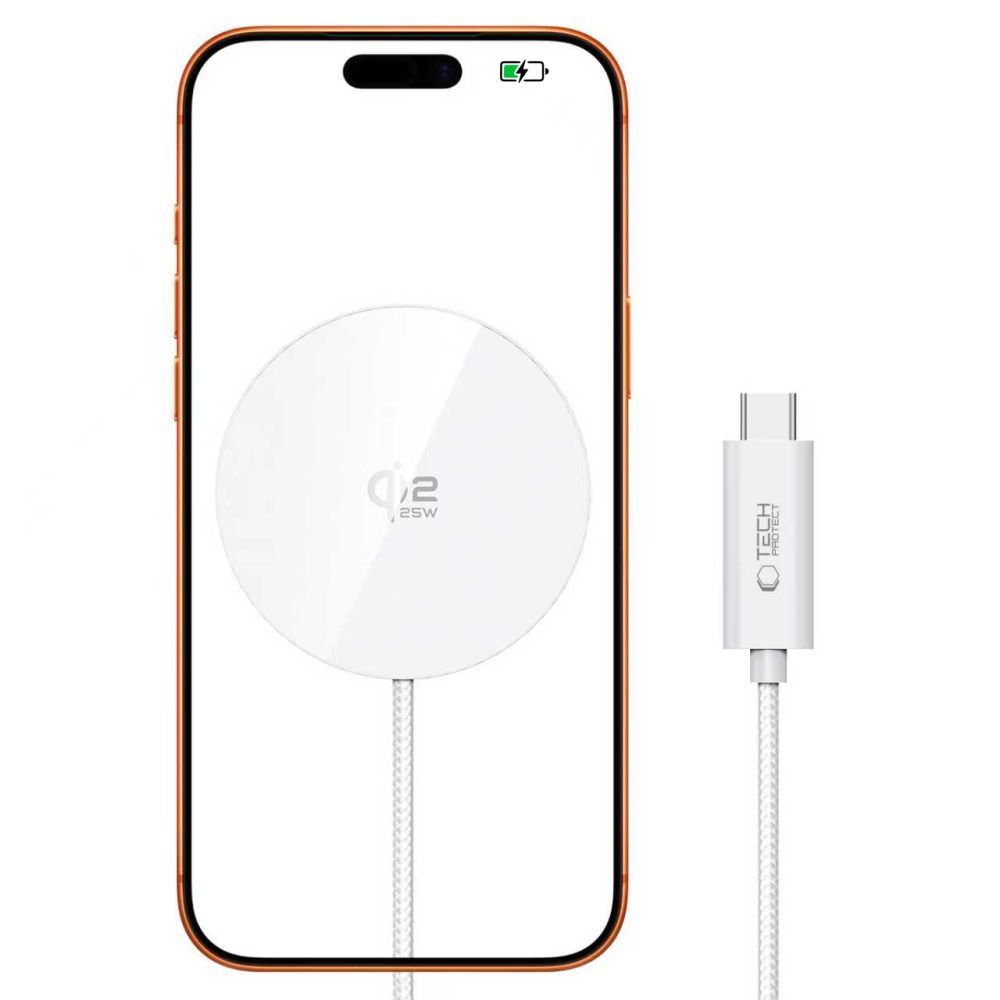 Tech-Protect Tech-Protect 25W Qi2.2 Trådlös Magnetisk MagSafe Laddare Vit