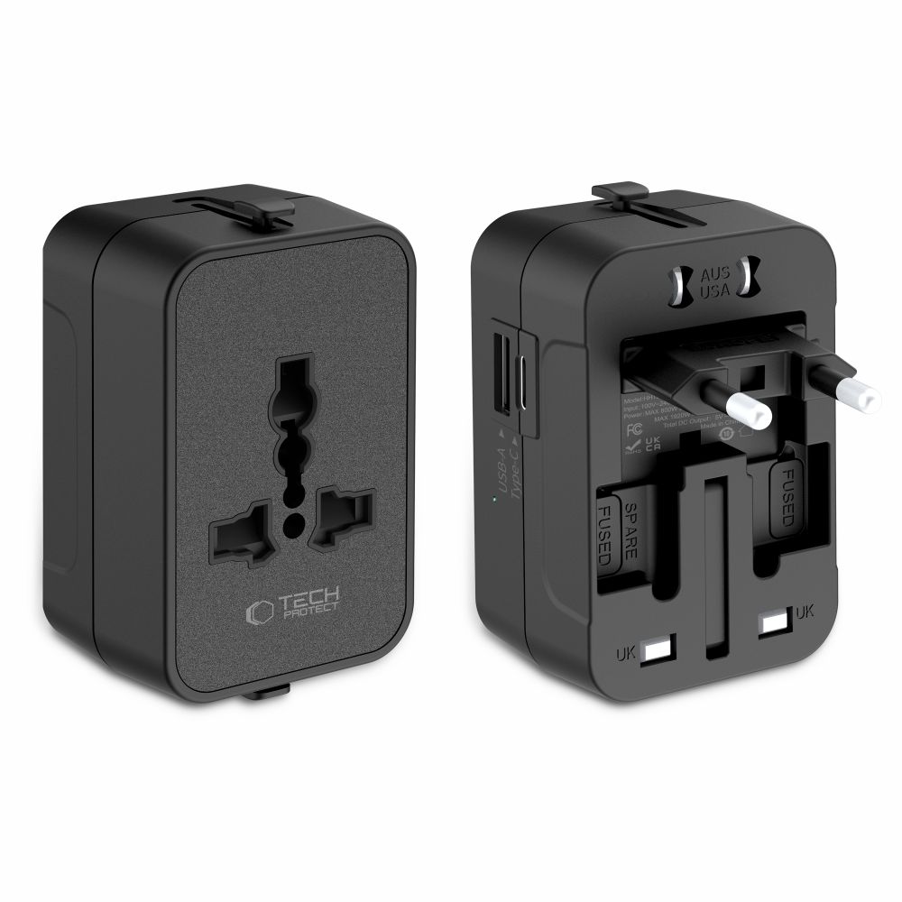 Tech-Protect Tech-Protect Reseadapter EU / UK / US / AU Svart