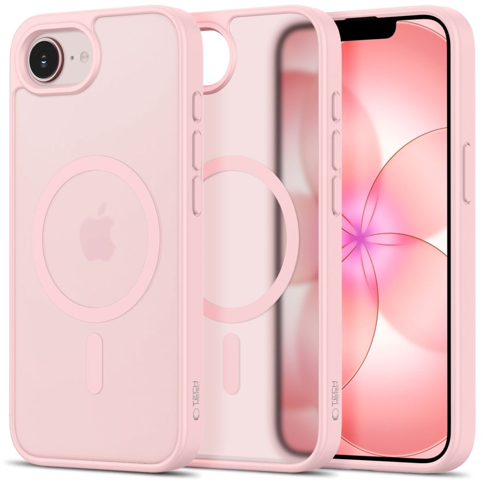 Tech-Protect Tech-Protect iPhone 17e / 16e Skal MagSafe BasicMag Matte Soft Pink