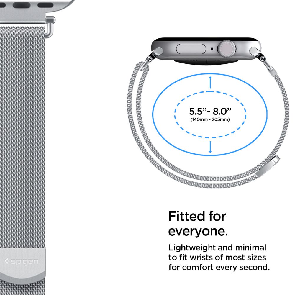 Spigen Spigen Apple Watch 38/40/41/42 mm Armband Milanese Silver