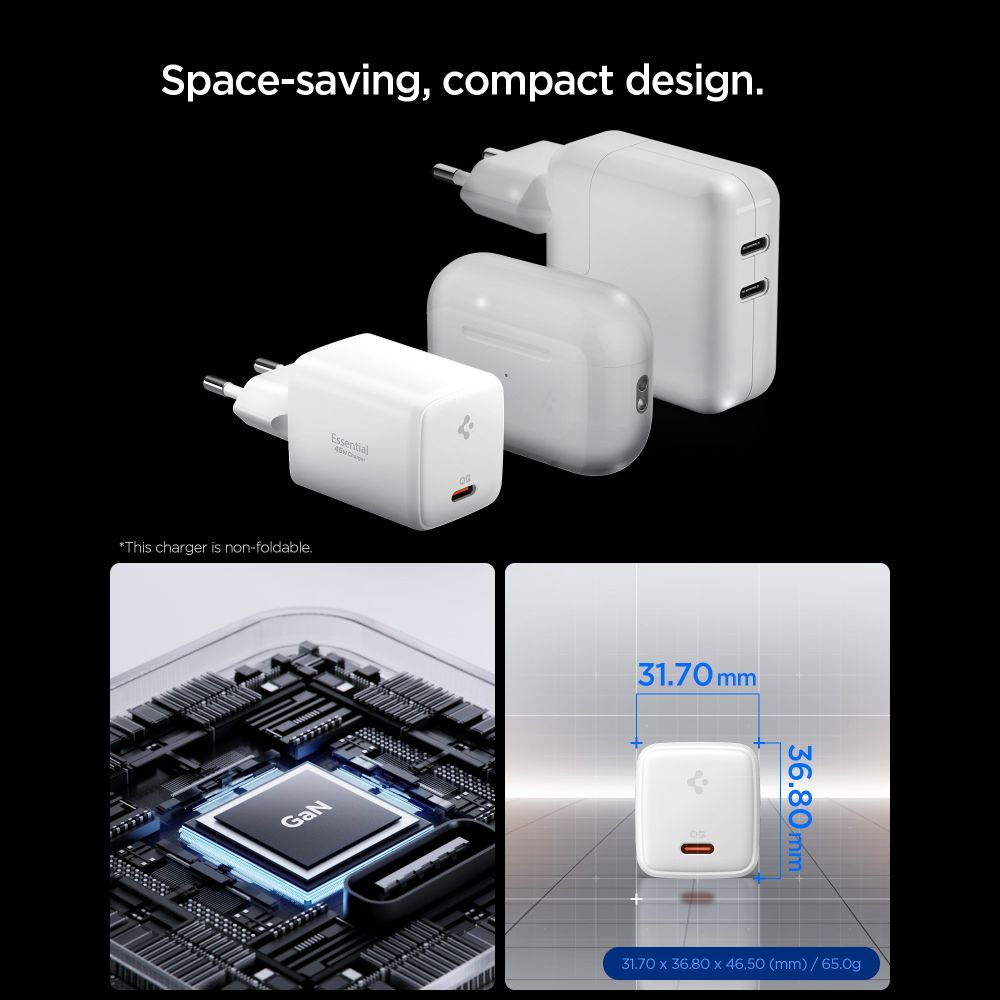 Spigen Spigen 45W Väggladdare Inkl. USB-C Kabel Essential Vit