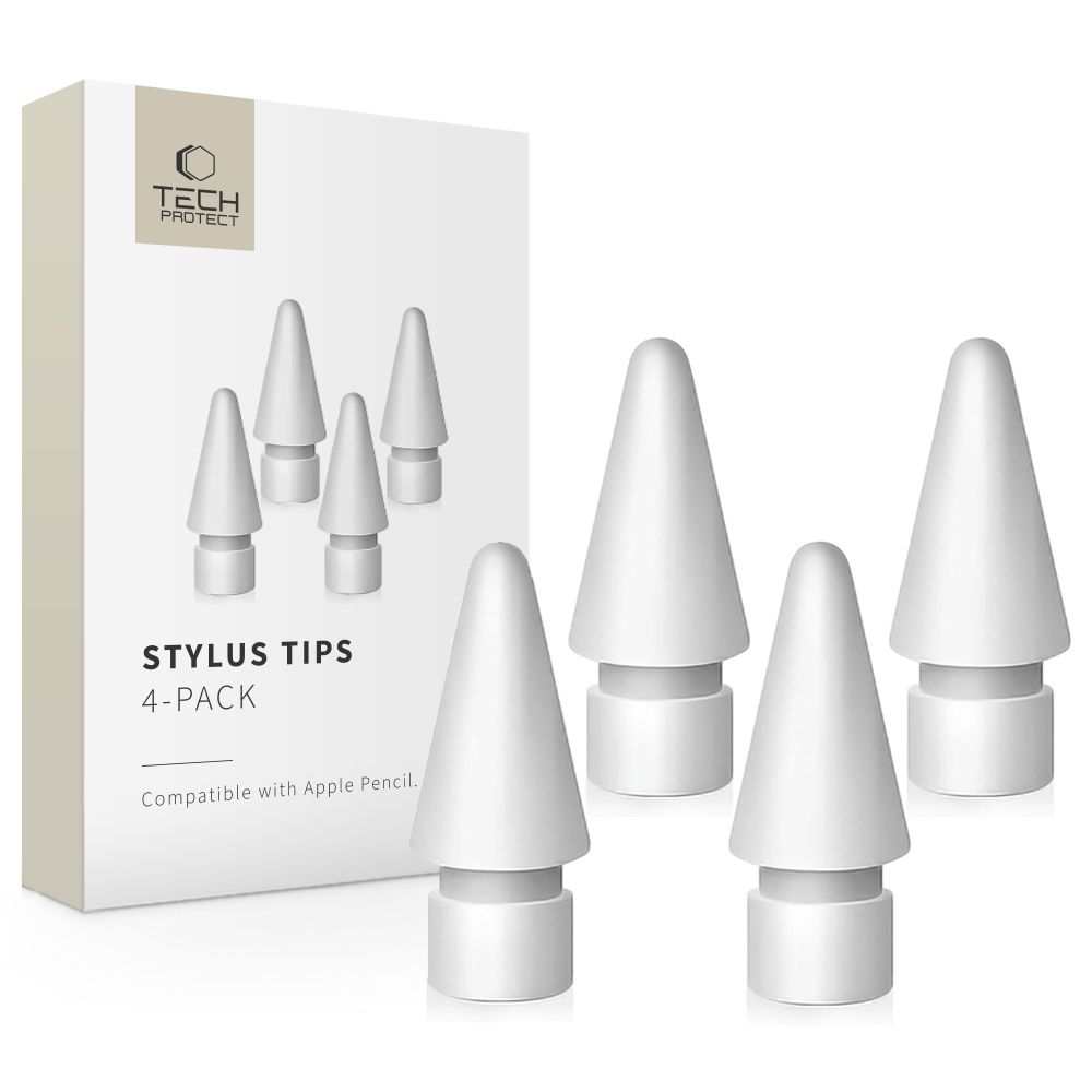 Tech-Protect Tech-Protect Apple Pencil 1 / 2 4-PACK Utbytesspets Vit