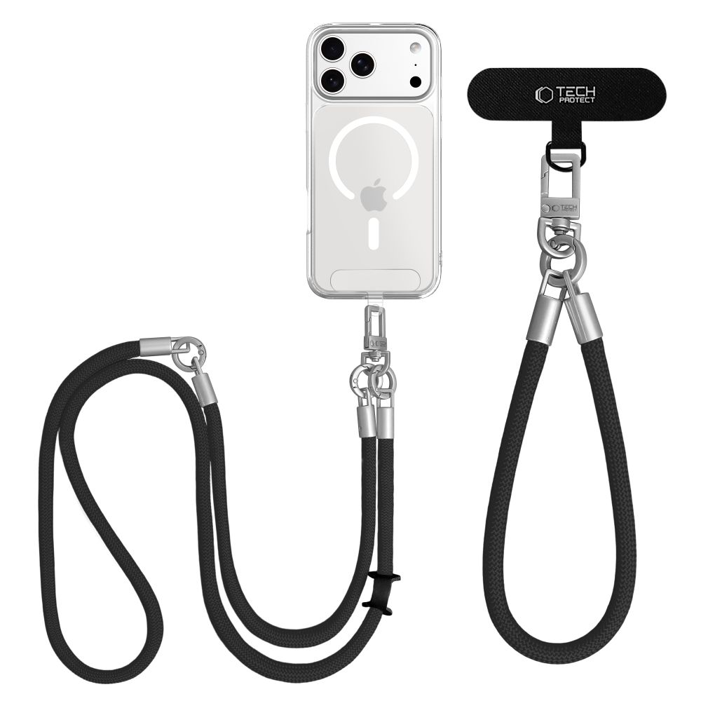 Tech-Protect Tech-Protect Mobilsnöre CrossBody & Wrist Rope Svart