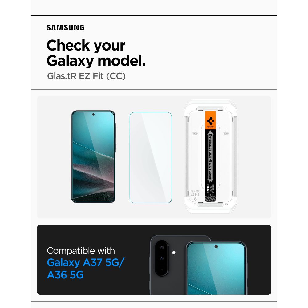 Spigen Spigen Galaxy A37 / A36 Skärmskydd GLAS.tR 