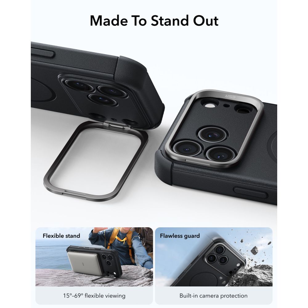ESR ESR iPhone 18 Pro / 17 Pro Skal MagSafe Cyber Tough Kickstand Svart