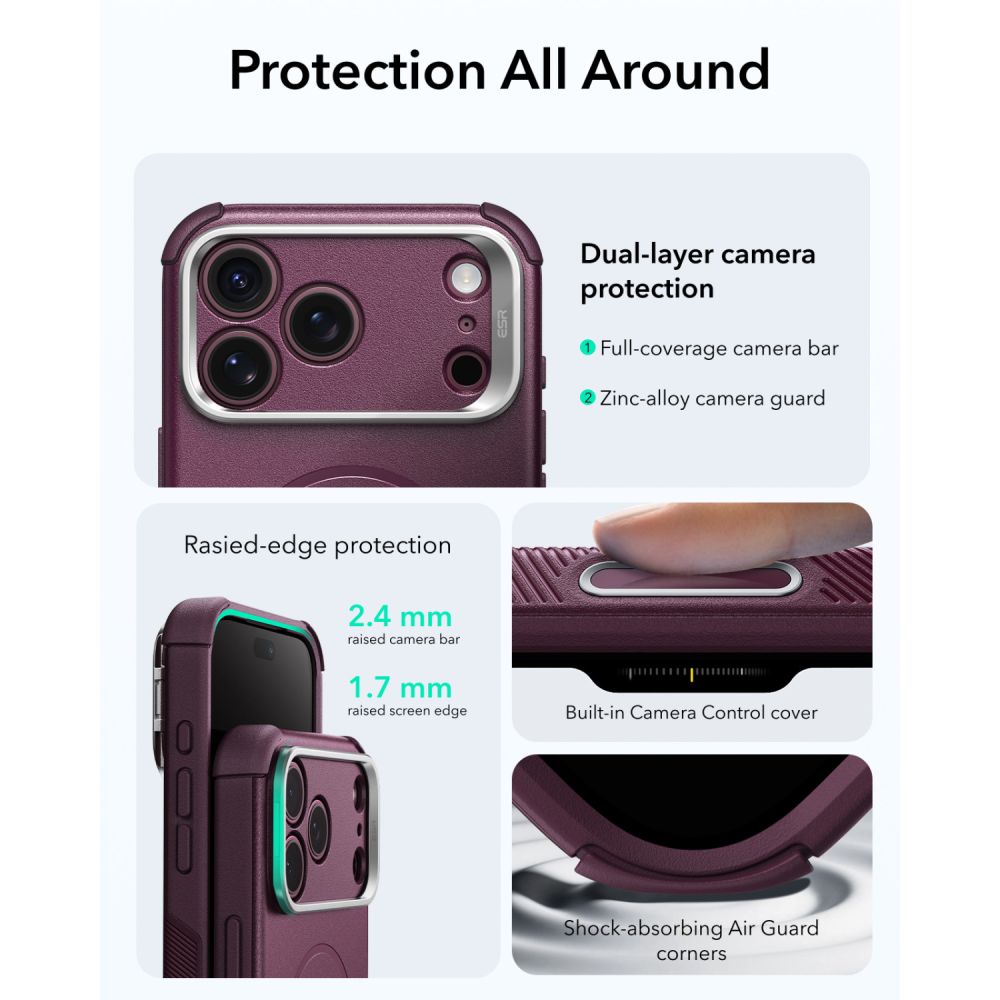 ESR ESR iPhone 18 Pro / 17 Pro Skal MagSafe Cyber Tough Kickstand