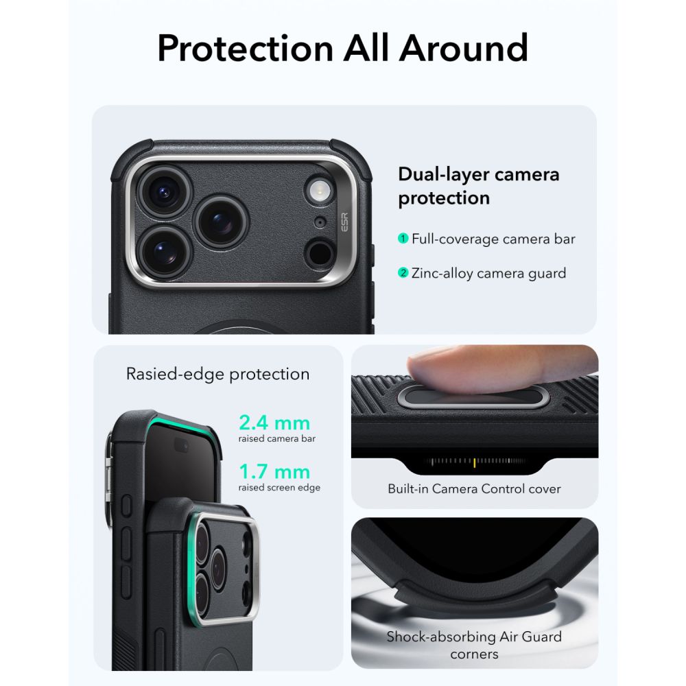 ESR ESR iPhone 18 Pro Max/17 Pro Max Skal MagSafe Cyber Tough Kickstand