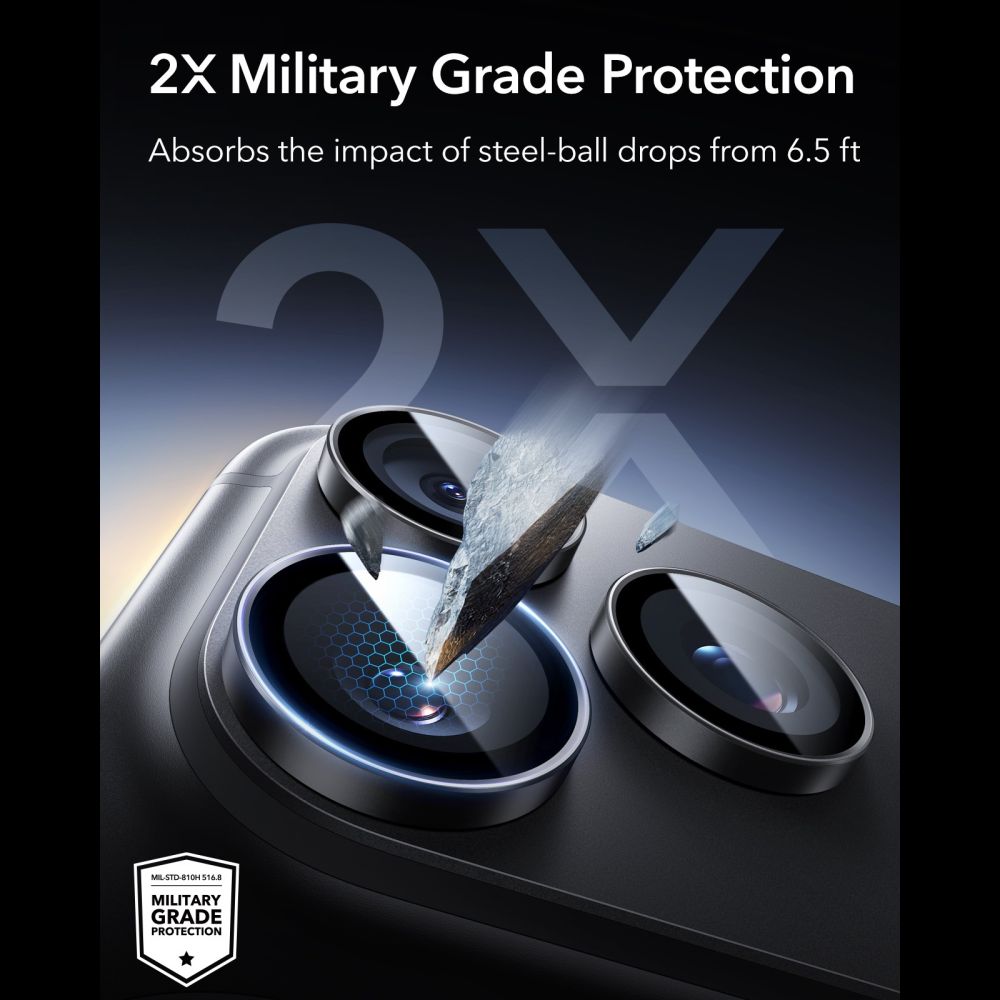 ESR ESR iPhone 18 Pro / 18 Pro Max 2-PACK Linsskydd Svart