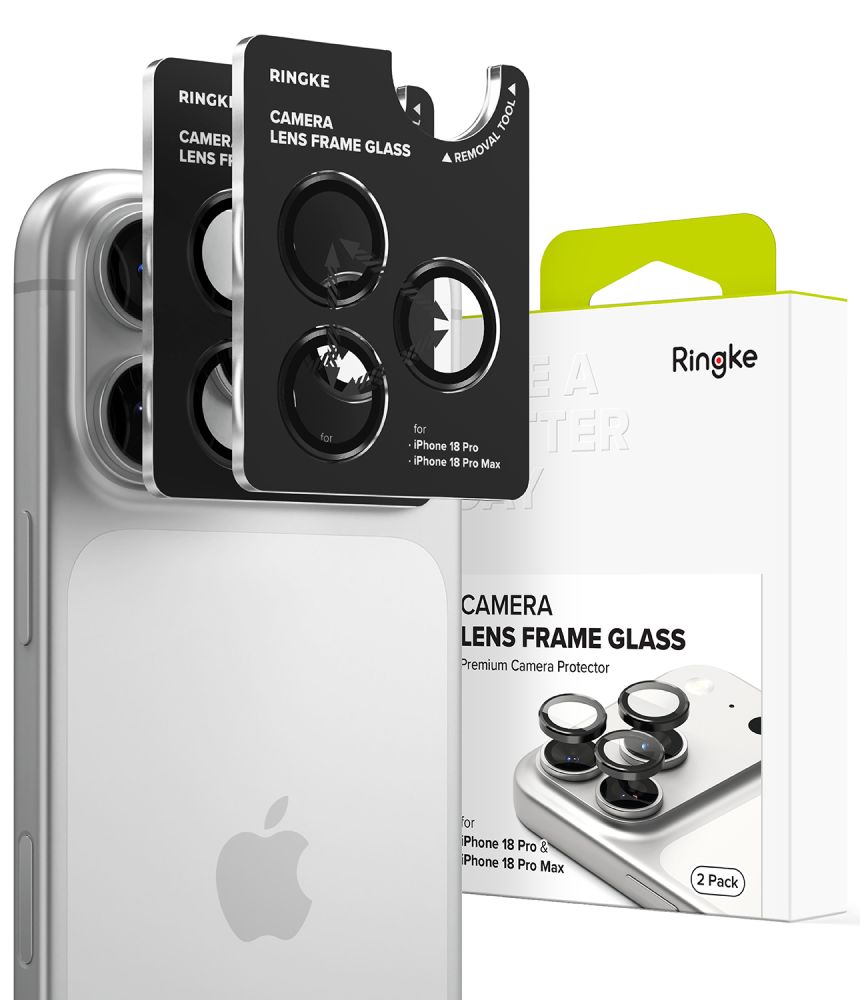 Ringke Ringke iPhone 18 Pro / 18 Pro Max 2-PACK Linsskydd Svart