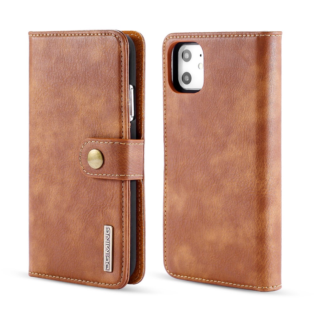 DG.MING iPhone 11 - DG.MING Plånboksfodral/Magnet Skal - Brun