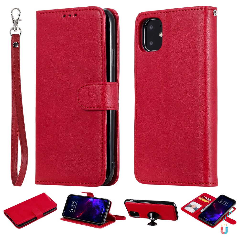  iPhone 11 - Plånboksfodral/Magnet Skal 2in1 - Röd