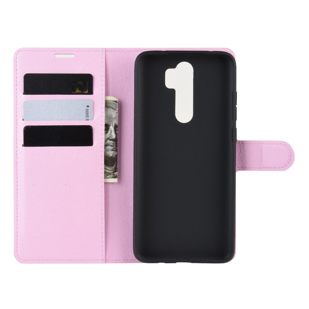  Xiaomi Redmi Note 8 Pro - Litchi Plånboksfodral - Ljus Rosa