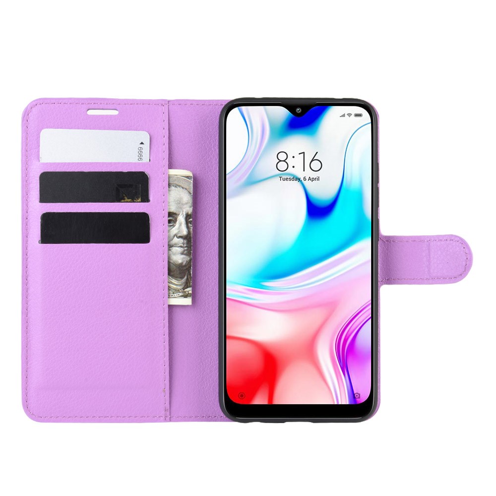  Xiaomi Redmi 8 - Litchi Plånboksfodral - Lila