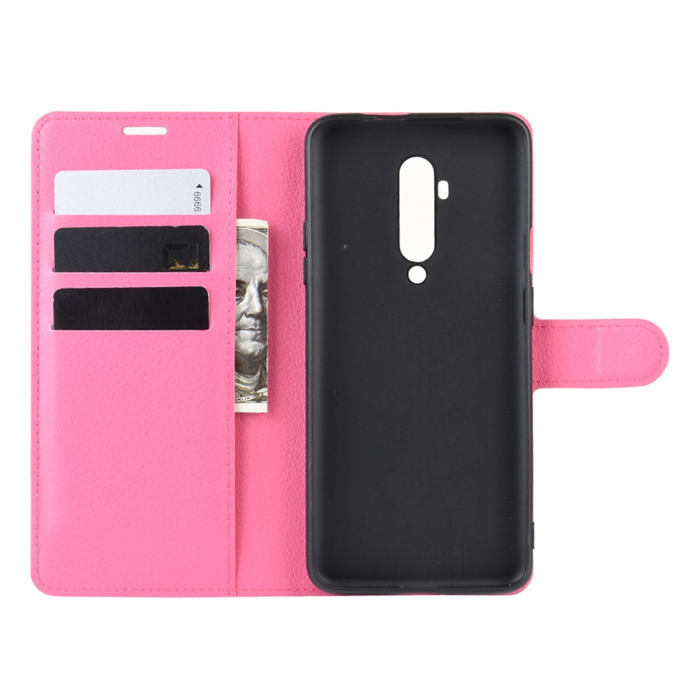  OnePlus 7T Pro - Litchi Plånboksfodral - Rosa