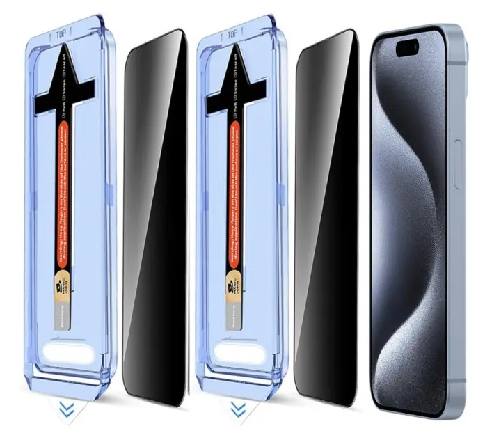  iPhone 15 Pro 2-PACK Skärmskydd Härdat Glas Privacy