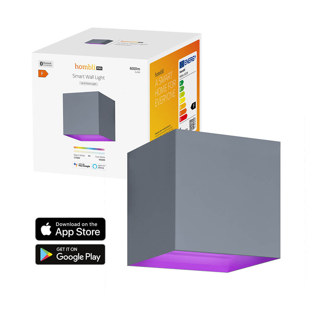Hombli Hombli Smart Vägglampa Inomhus och Utomhus RGB CCT Grå