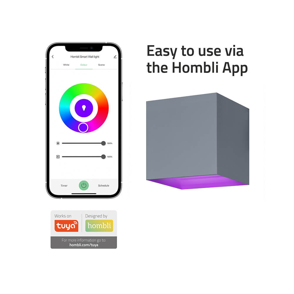 Hombli Hombli Smart Vägglampa Inomhus och Utomhus RGB CCT Grå