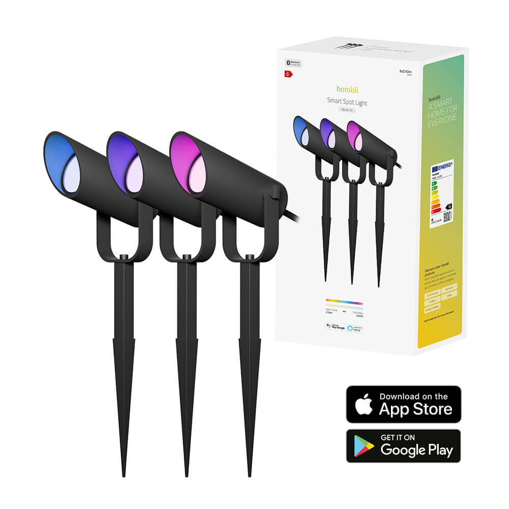 Hombli Hombli Smart Utomhus Spotlight 3-pack RGB CCT Svart