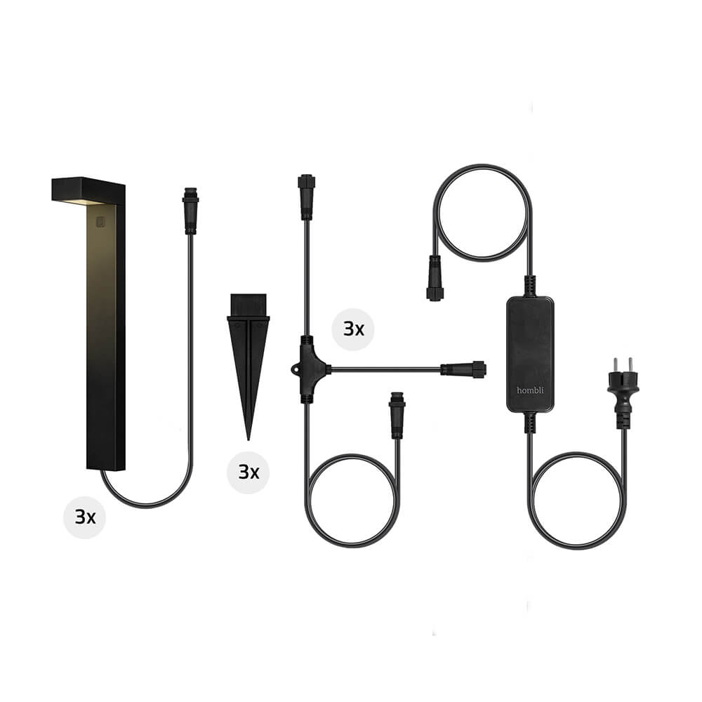 Hombli Hombli Smart Gångbelysning 3-pack RGB CCT Svart