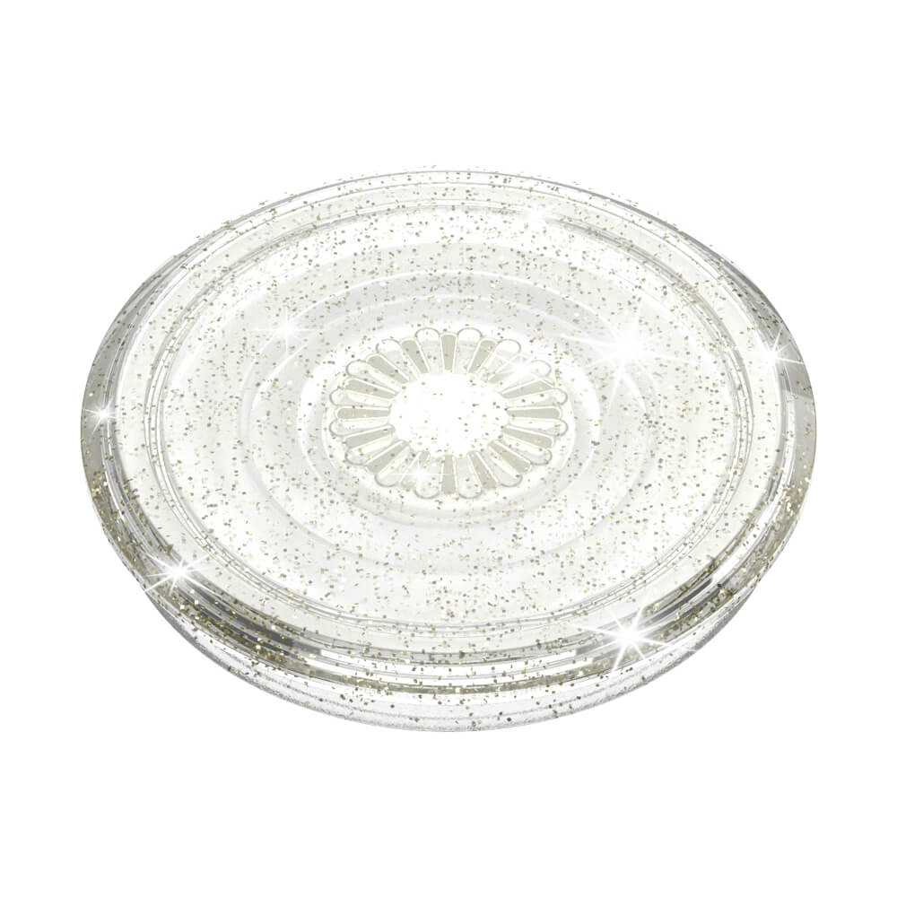 PopSockets PopSockets Avtagbart Grip med Ställfunktion Clear Glitter Silver