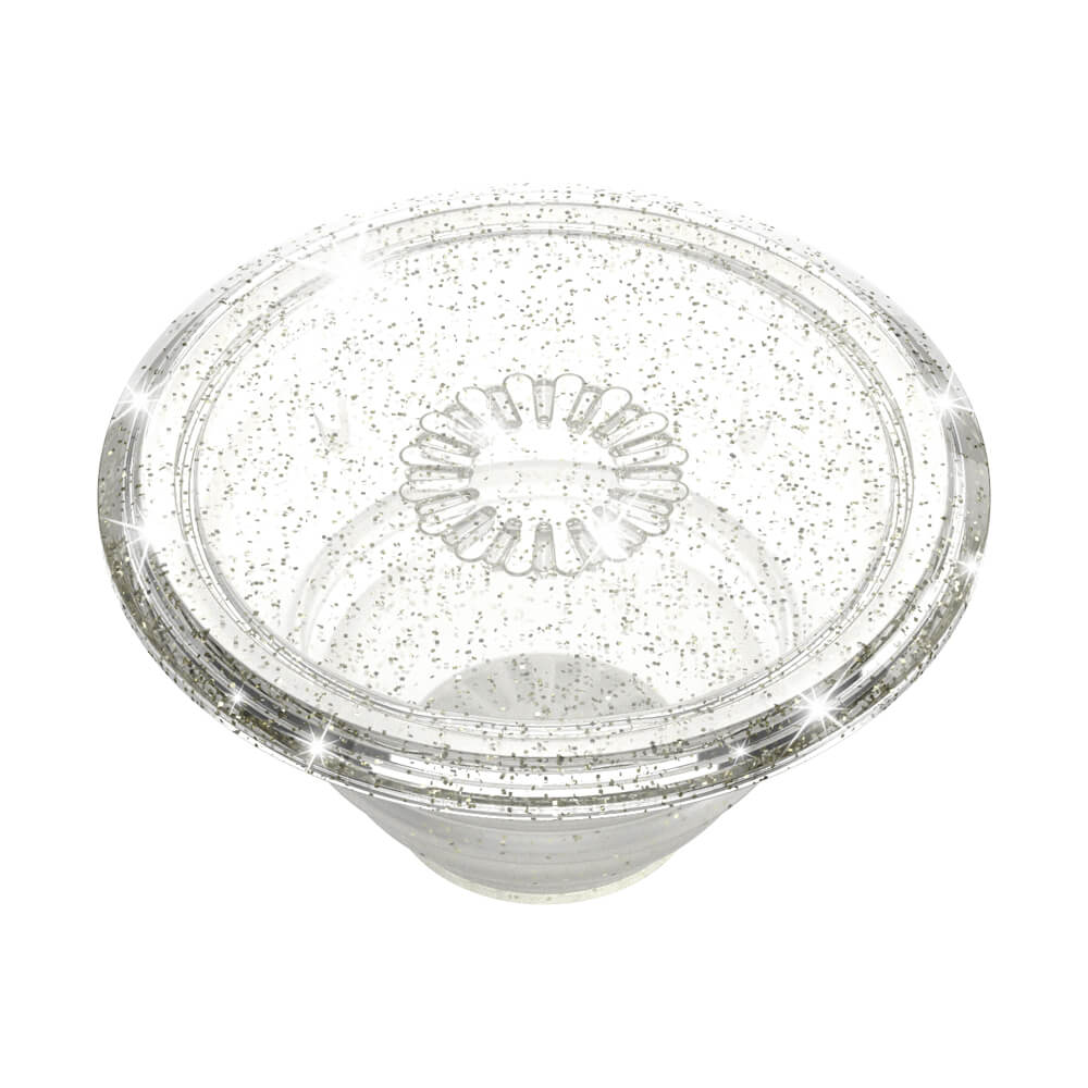 PopSockets PopSockets Avtagbart Grip med Ställfunktion Clear Glitter Silver