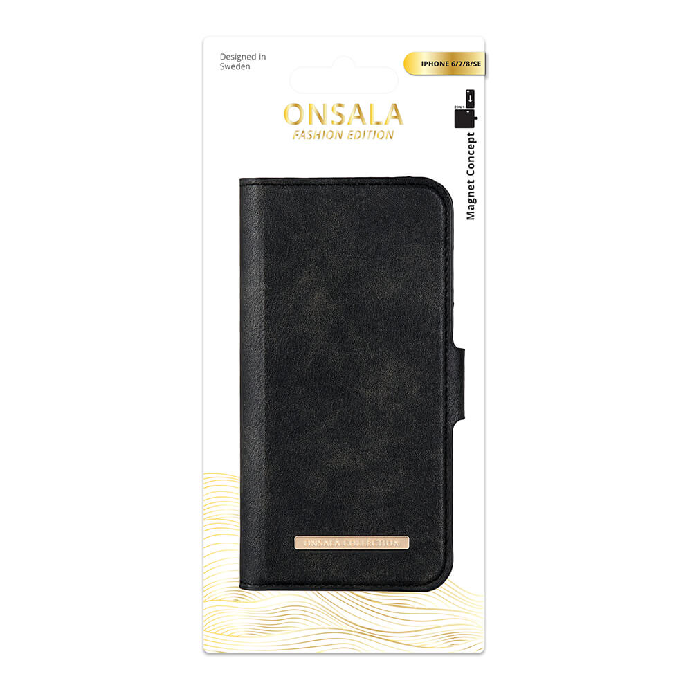 Onsala ONSALA iPhone 6/7/8/SE 2in1 Magnet Fodral / Skal Svart