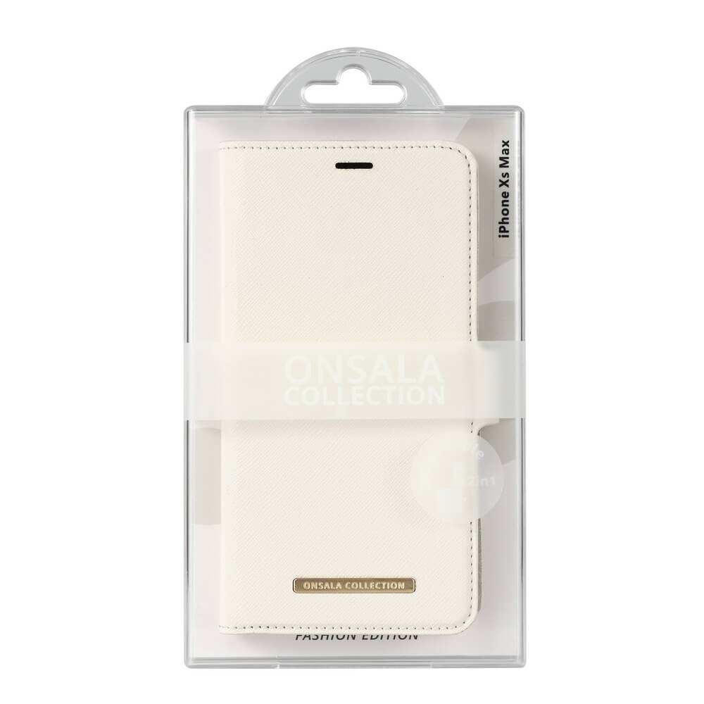 Onsala ONSALA iPhone XS Max 2in1 Magnet Fodral / Skal Saffiano White