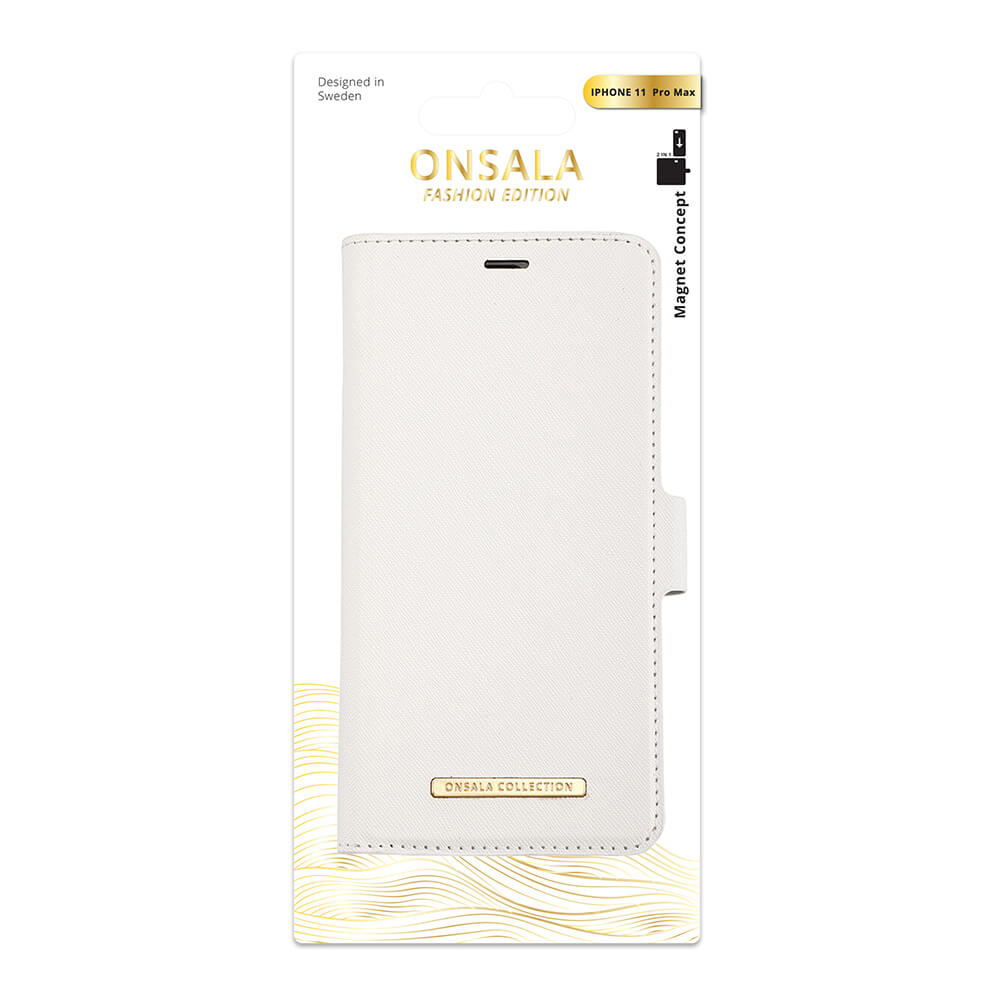Onsala ONSALA iPhone 11 Pro Max 2in1 Magnet Fodral / Skal Saffiano White