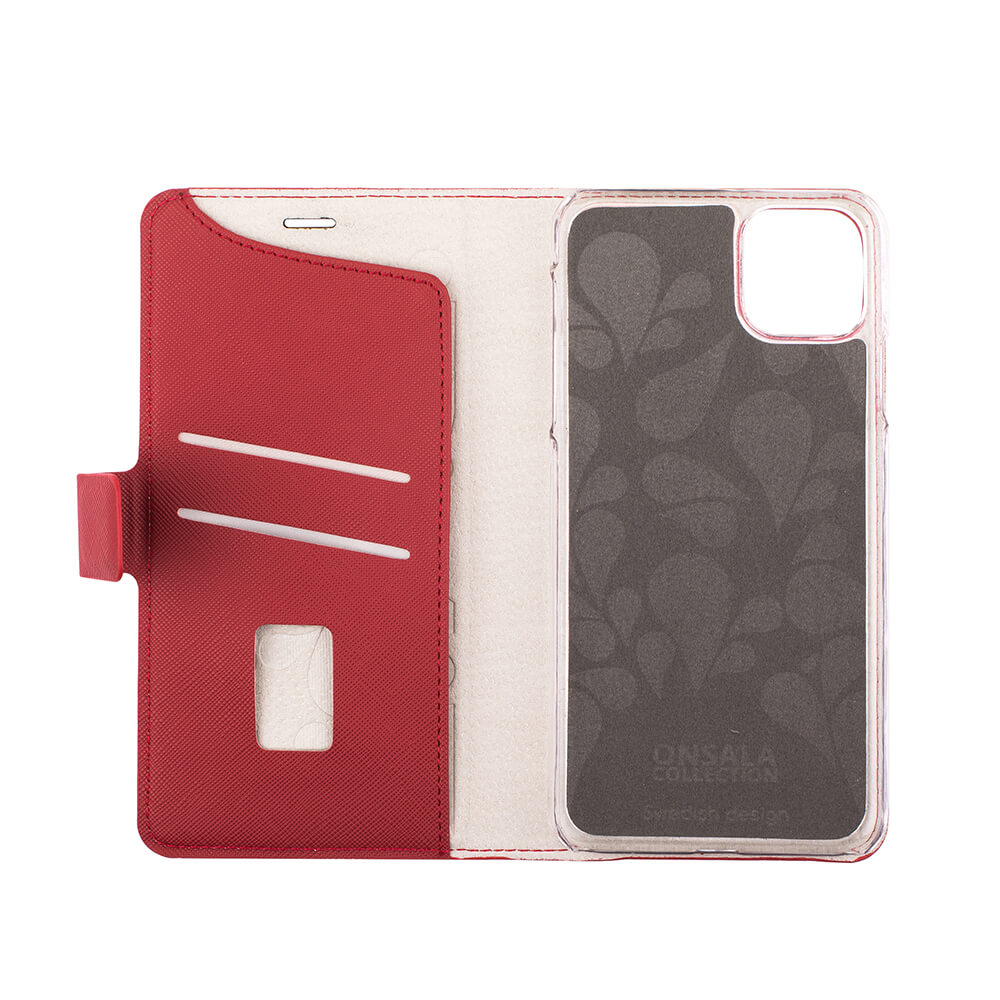 Onsala ONSALA iPhone 11 Pro Max 2in1 Magnet Fodral / Skal Saffiano Red