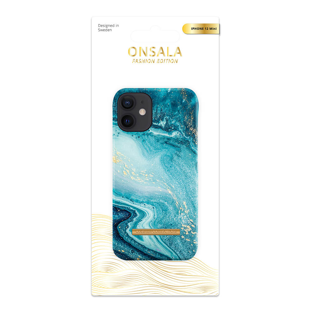 Onsala ONSALA iPhone 12 Mini Mobilskal Soft Blue Sea Marble