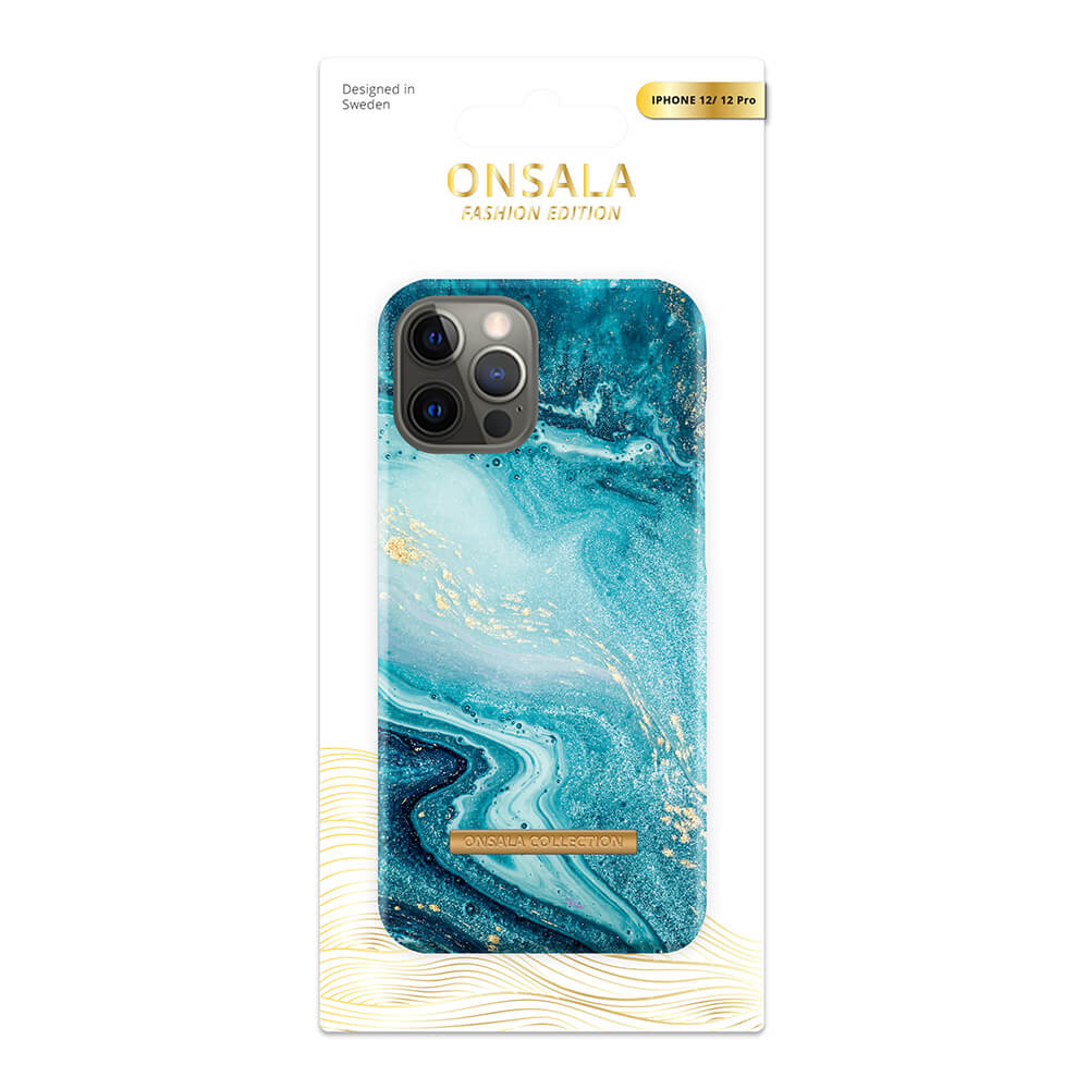 Onsala ONSALA iPhone 12 / 12 Pro Mobilskal Soft Blue Sea Marble