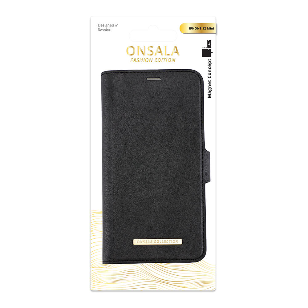 Onsala ONSALA iPhone 12 Mini 2in1 Magnet Fodral / Skal Midnight Black