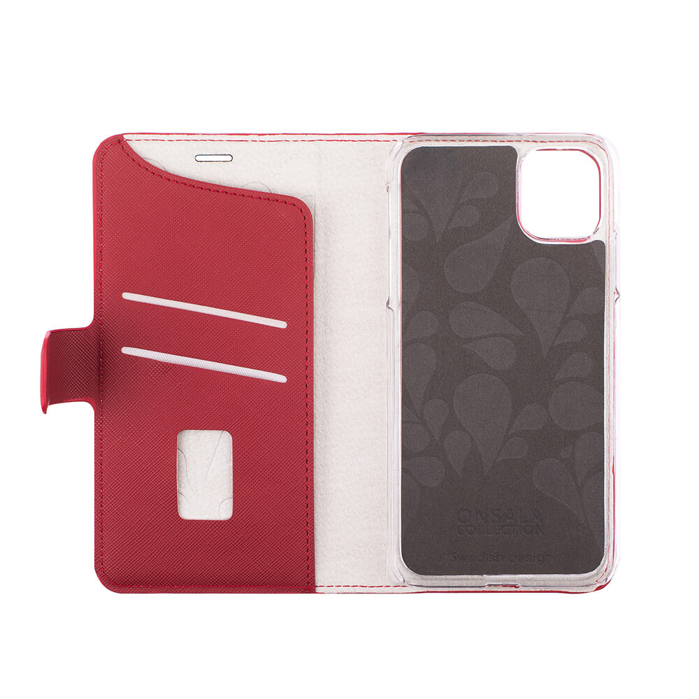 Onsala ONSALA iPhone 12 Mini 2in1 Magnet Fodral / Skal Saffiano Red