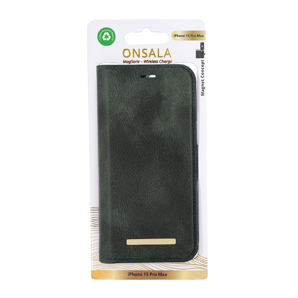Onsala ONSALA iPhone 15 Pro Max Fodral ECO 2in1 MagSafe Grön