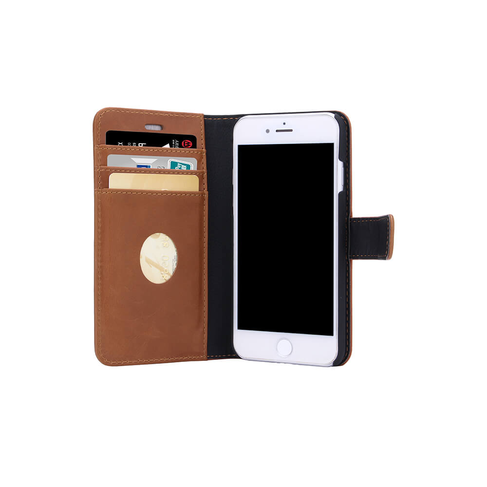 Radicover Radicover iPhone 7/8/SE Mobilfodral 2in1 Äkta Läder Brun