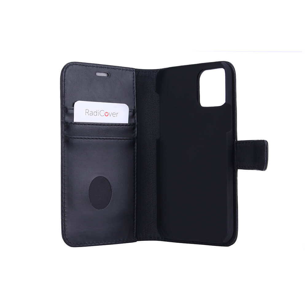 Radicover Radicover iPhone 12/12 Pro Mobilfodral 2in1 Äkta Läder Svart