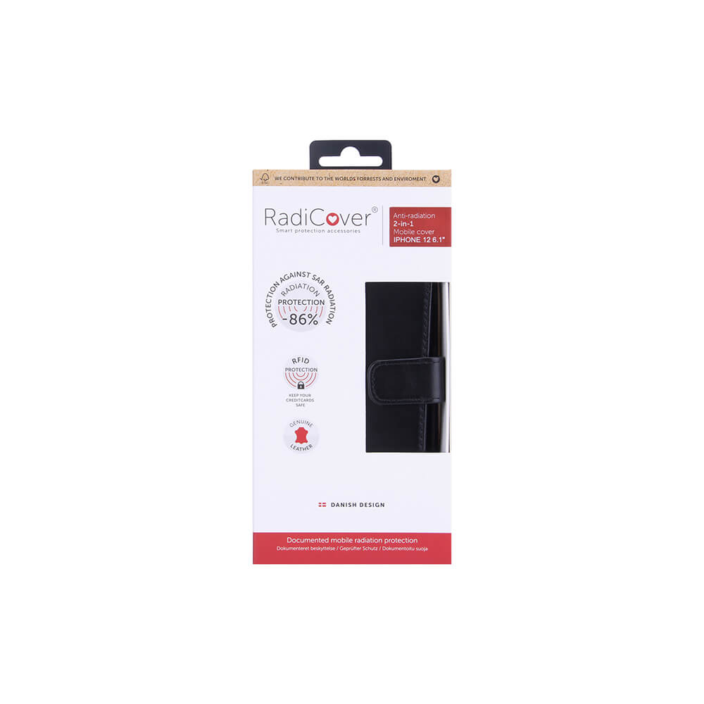 Radicover Radicover iPhone 12/12 Pro Mobilfodral 2in1 Äkta Läder Svart